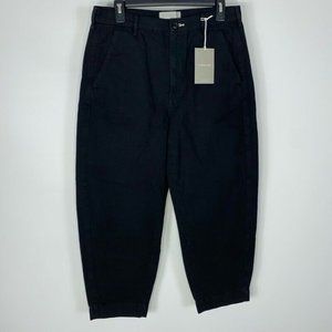 Everlane Womens Curved Canvas Cropped Pants Black
